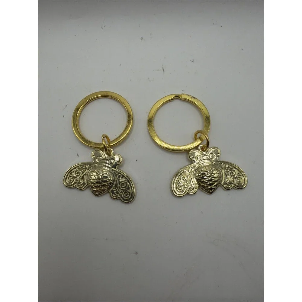 2 Patron Tequila Metal Bumble Bee Logo Keychain Key Ring Lot